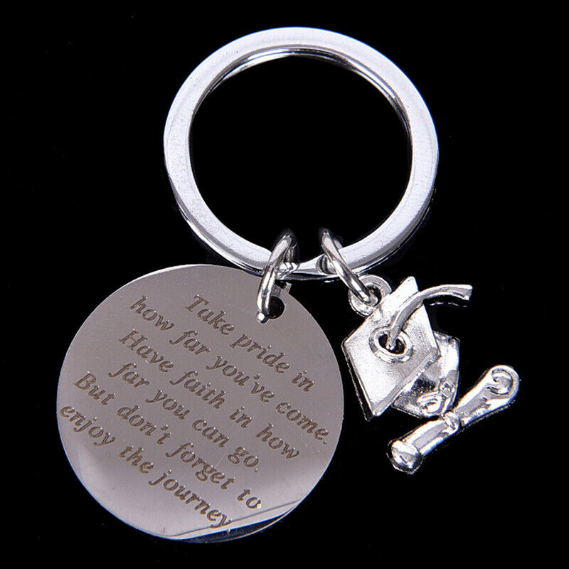 Graduation Keychain Take Pride in Keyring Stainless Steel  Graduates Gift.l8