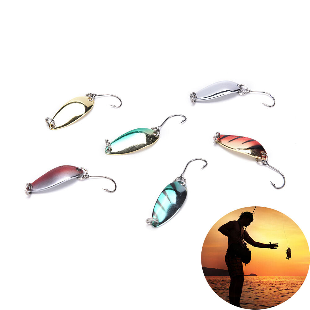 5pcs/lot 3g 30mm Spinner Spoon Fishing Lure Metal Lures Colorful Hard Bait.l8