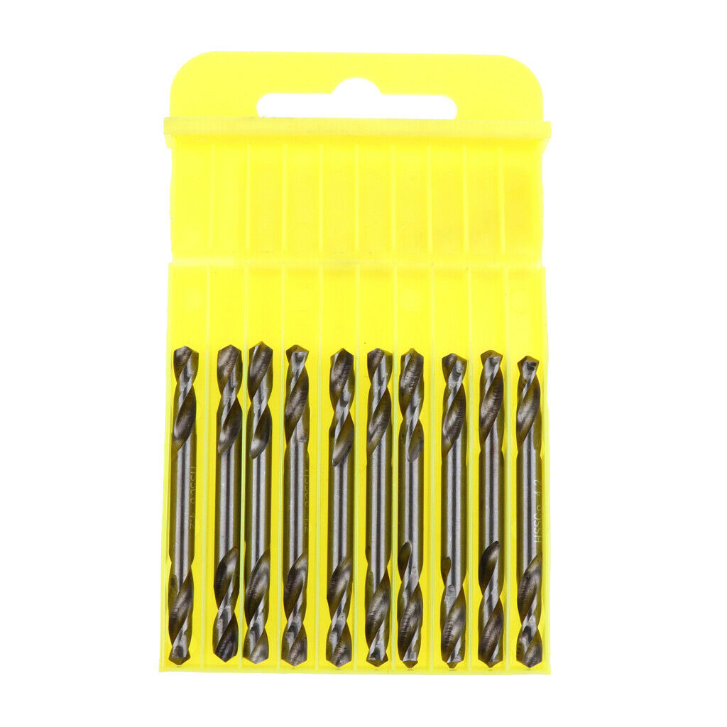10 Pieces 4.2mm HSS Cobalt Double End Twist Drill Bit for Metal Wood Plastic