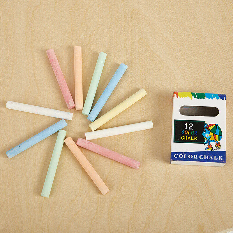 12 pcs/Lot Dustless Chalk Pen Drawing Chalks For Blackboard 6 Colors Station XC