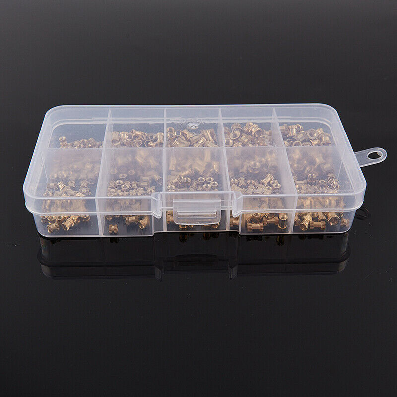 Set 500 pezzi Kit di assortimento di dadi zigrinati in ottone con filettaturBDA