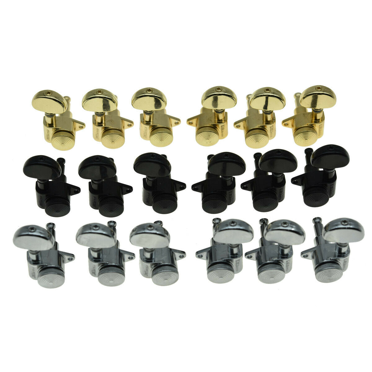 Wilkinson Locking Guitar Tuners 3x3 Tuning Keys for Gibson or Acoustic Chrome