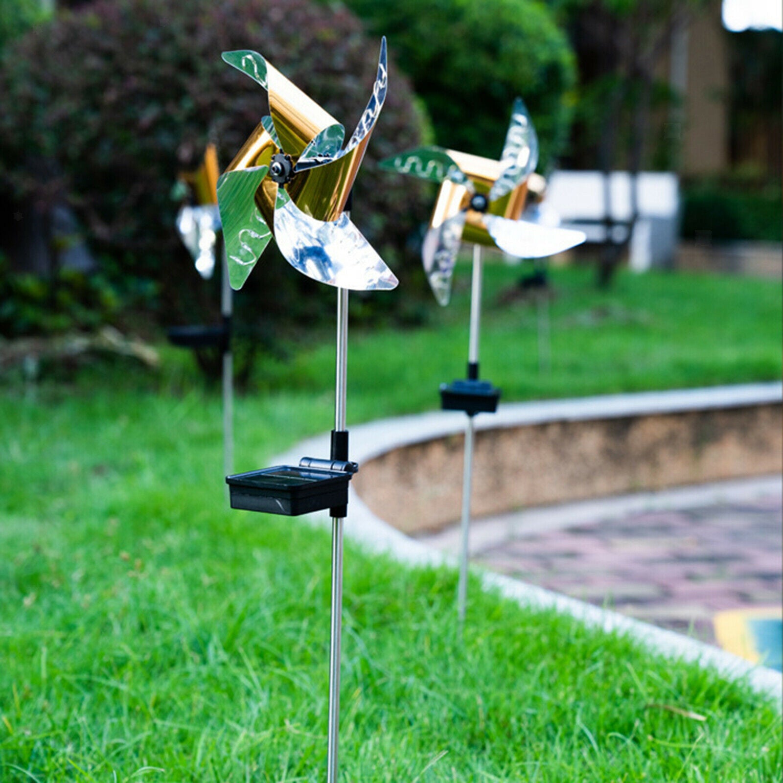 2pcs 32 LED Windmill Stake Solar Garden Light Path Lighting for Christmas