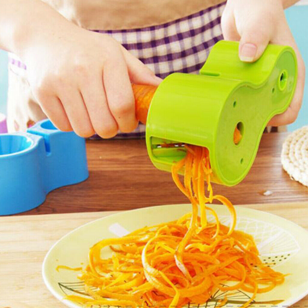 Dual-head Cutter Spaghetti Veggie Maker Vegetable Slicer w/Sharpener Green