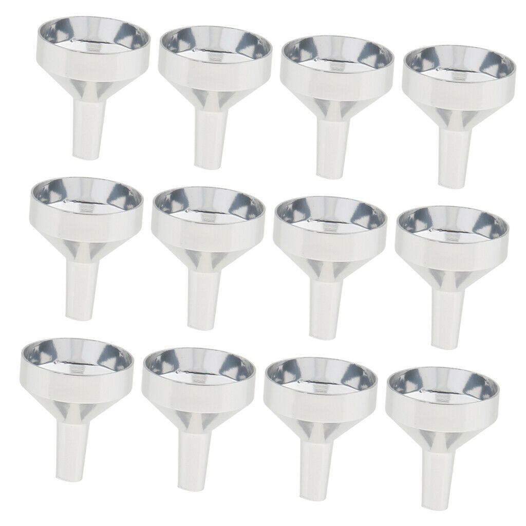 12pcs Aluminum Mini Funnels for Filling Perfume Diffuser Bottle Liquid Oil