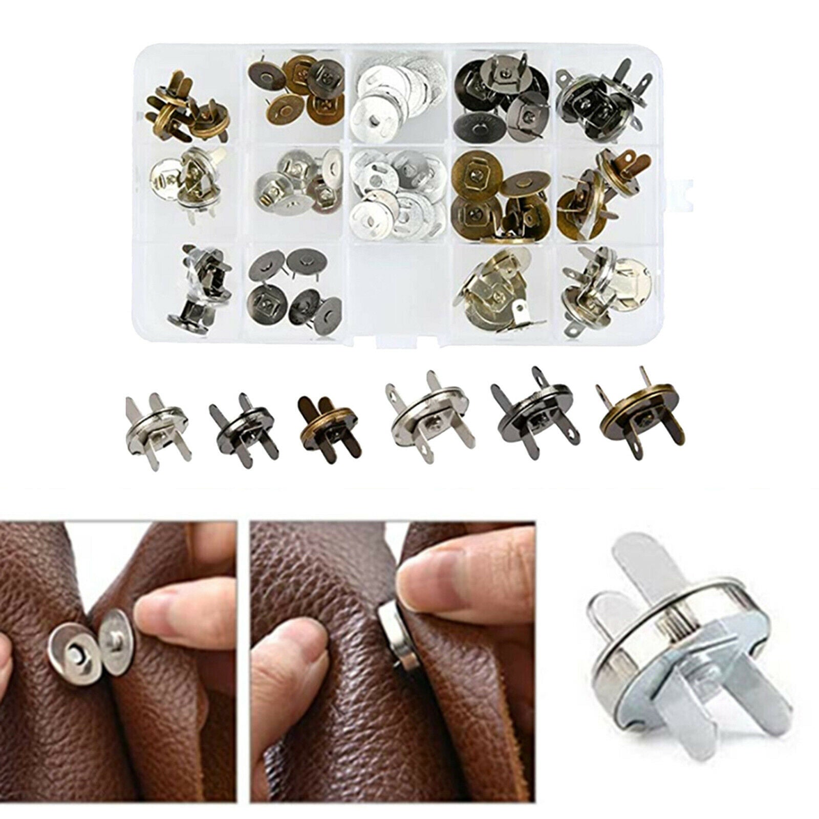 14/18mm Magnetic Snap Fastener Button for Purses Sewing Craft Bags Cloth 30x