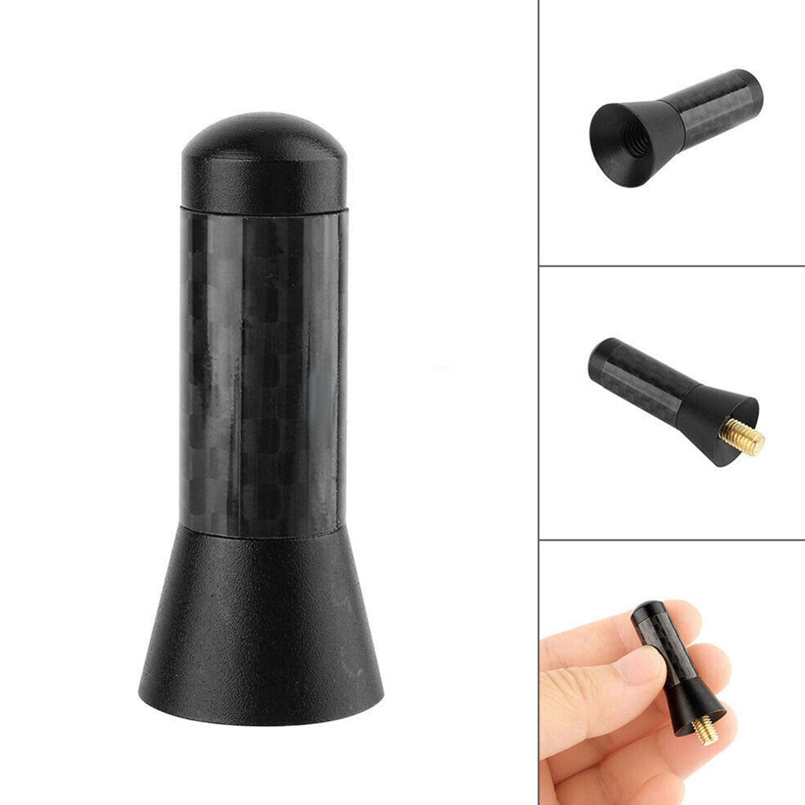 3.5cm/1.4" Carbon Fiber Screw Aluminum Car Short Stubby Mast Antenna Accessories