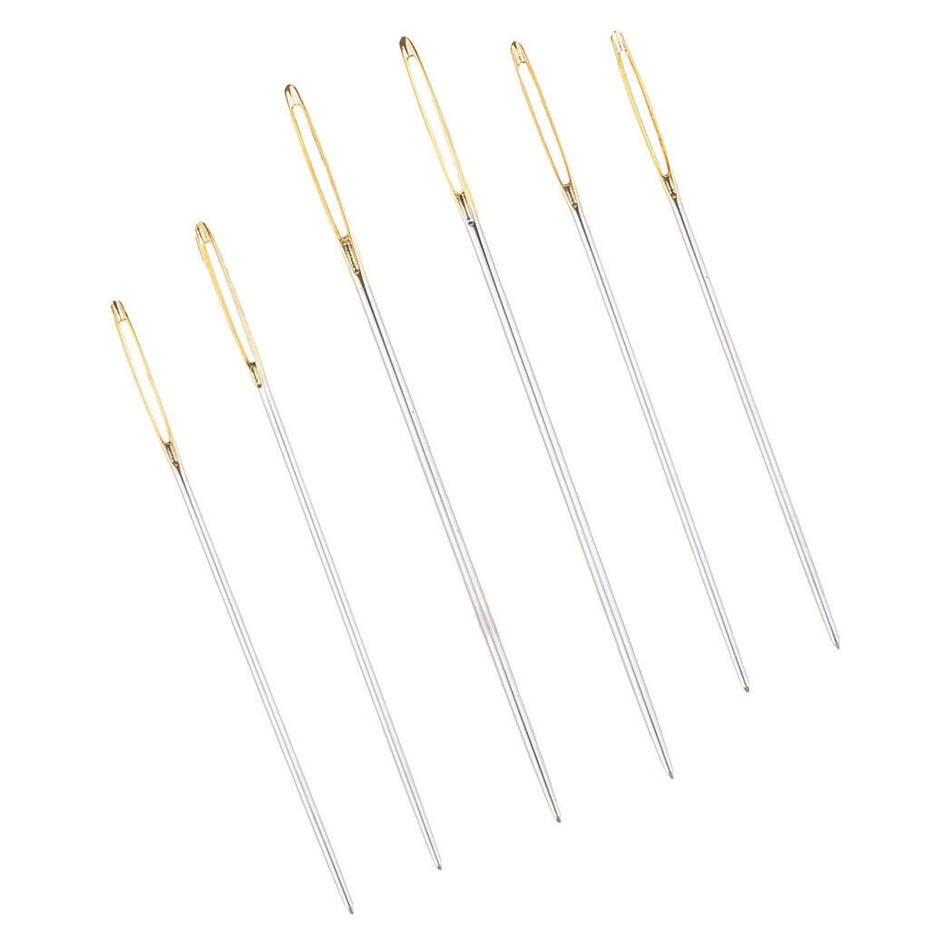 6pcs/set Household Hand Sewing Needles for Canvas Leather Silk Denim Repair Tool