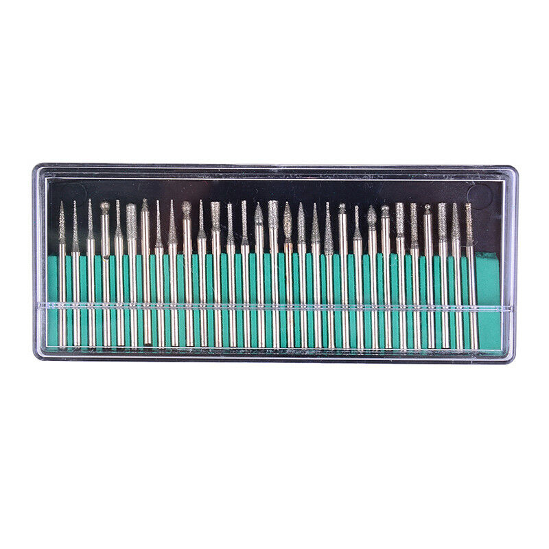 30Pcs 3mm burr bits head grinding needle carving polishing drill too mdJ TdJ SJ