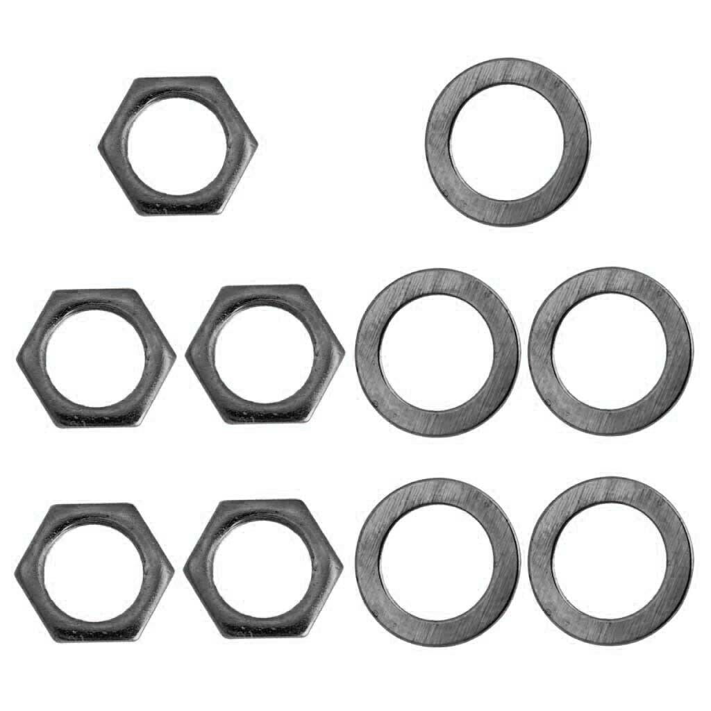 Set of 5 Iron   Socket Nuts Washers Black 9mm for Electric Guitar/Bass