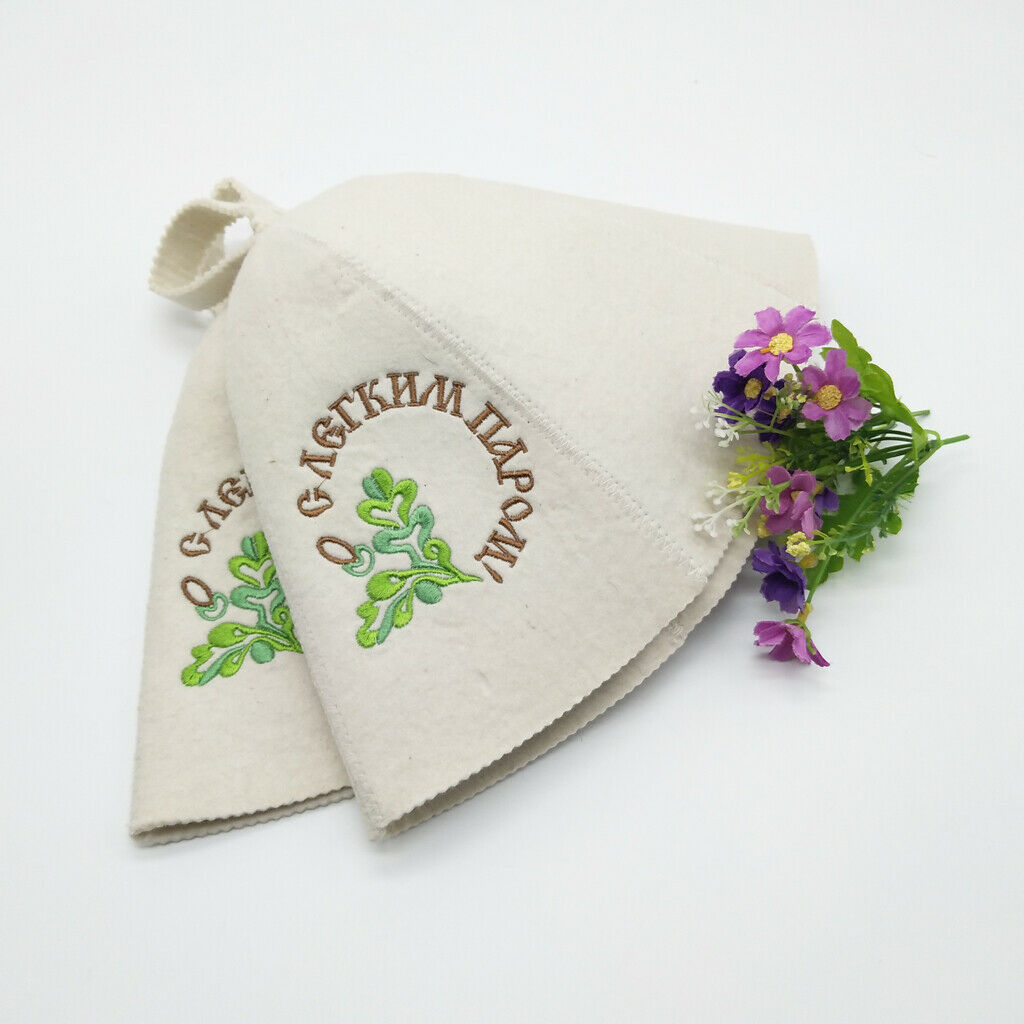 3Pcs 100% Pure Wool Felt Sauna Hat Russian Banya   Unisex Lightweight