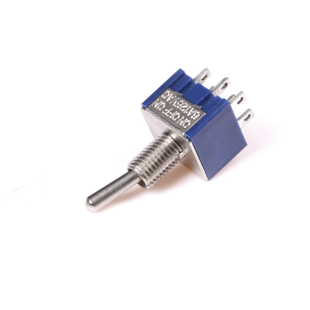 5Pcs 6Pin 3Position ON-OFF-ON DPDT Latching Toggle Switch FH 125V/6A NJR WF