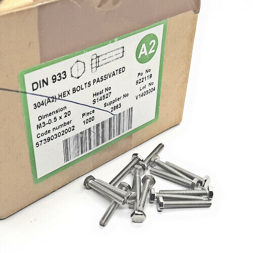 [300pcs] 57390302002 M3X10/DIN933 ISO4017 SCREW