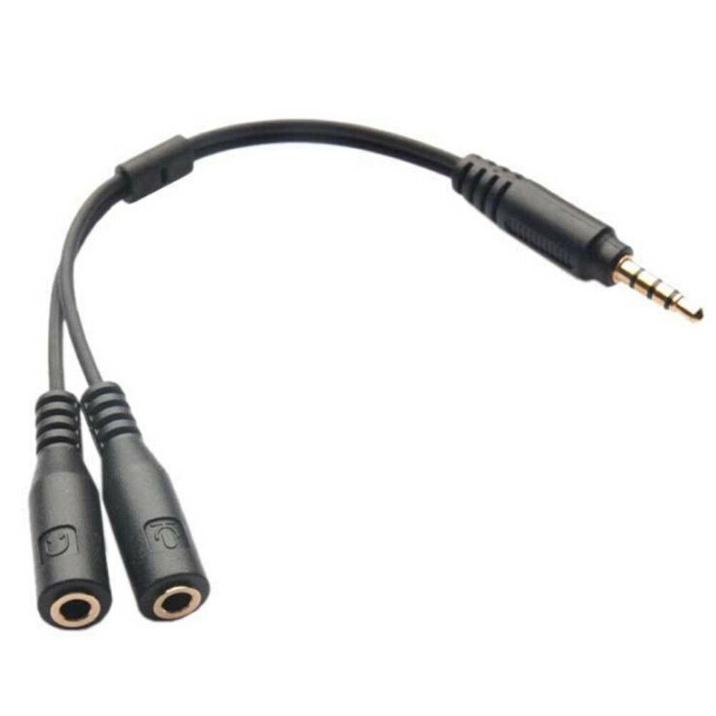 1Pc 3.5mm stereo audio male to 2 female headset mic splitter cable adapte.l8