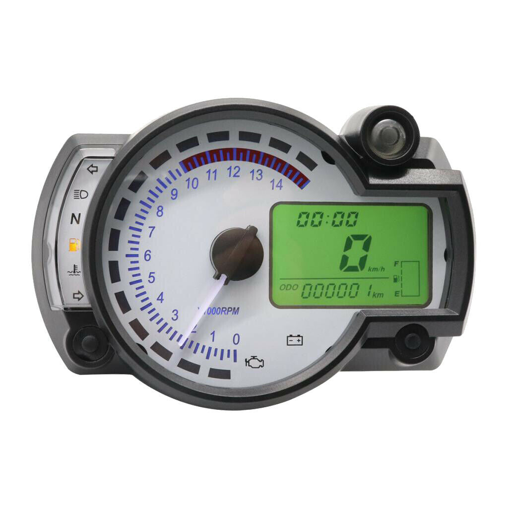 1X LCD Digital Universal Motorcycle Odometer Speedometer Tachometer Gauge