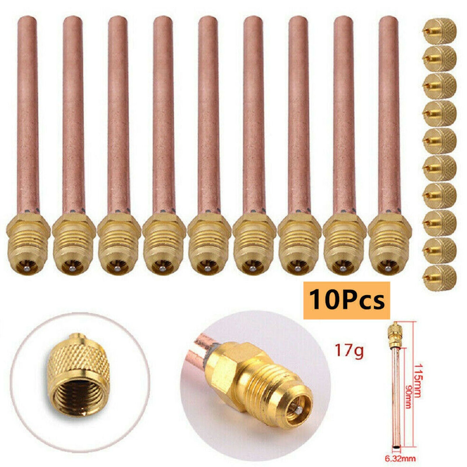 10pcs Refrigeration Access Valve Air Conditioning Filler Pipe Piping Car