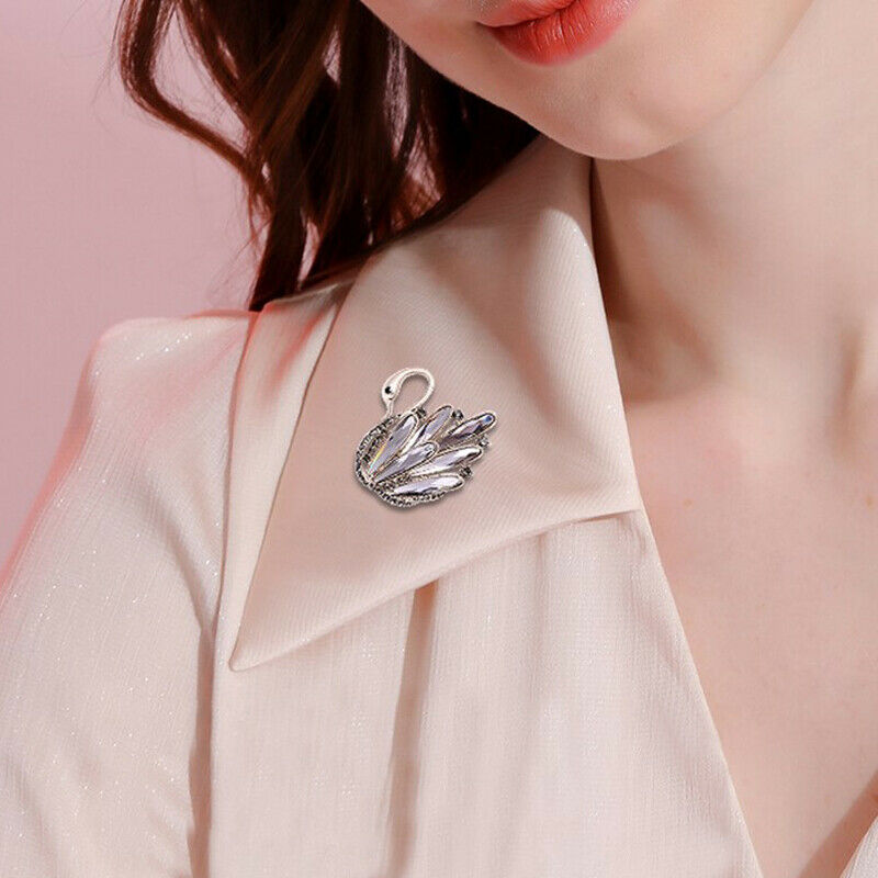 1pc Rhinestone Crystal Swan Pins and Brooches for Women Swan Animal Broo.l8