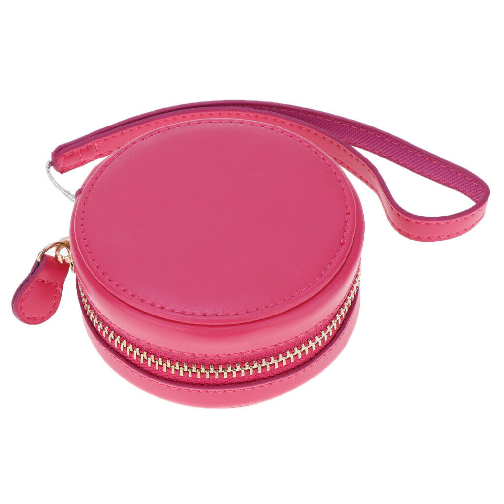 Beauty PU Leather Compact Case with Strap Red Universal for Mini Camera