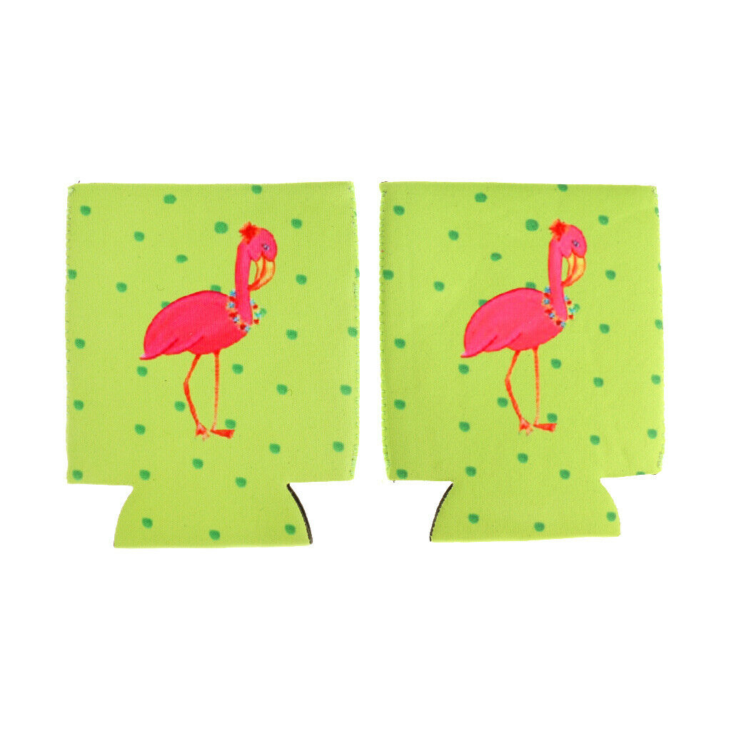 2 Pairs of Flamingo Stubby Beer Soda Can Soft Drink Nozzles