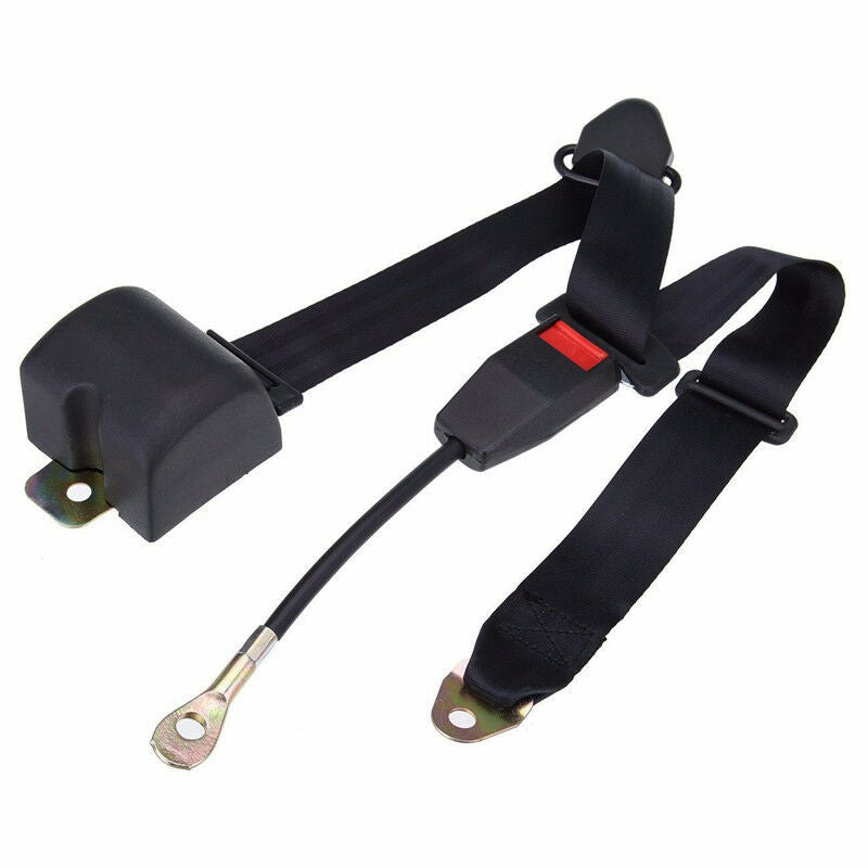 Universal 3 Point Retractable Car Seat Belt Bolt Extension Safety Strap Buckle
