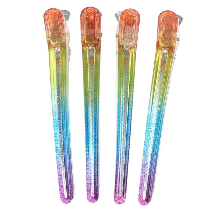 4 Pcs/Set Rainbow Hairpin Flat Duck Mouth Fixed Styling Clip Diy Hairdressing WF