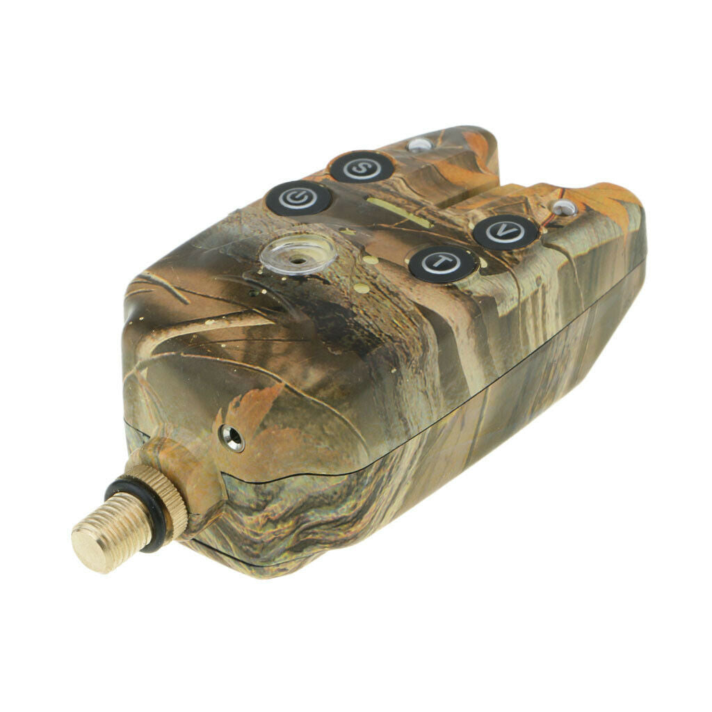 Fishing Bite Alarm Indicator Sound Light Alert Fishing Rod Holder Camouflage