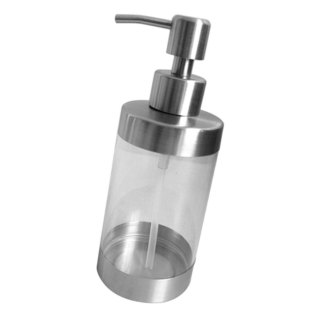 350 ml Soap Dispensers Bottle, Countertop Lotion Clear with Stainless Steel Pump