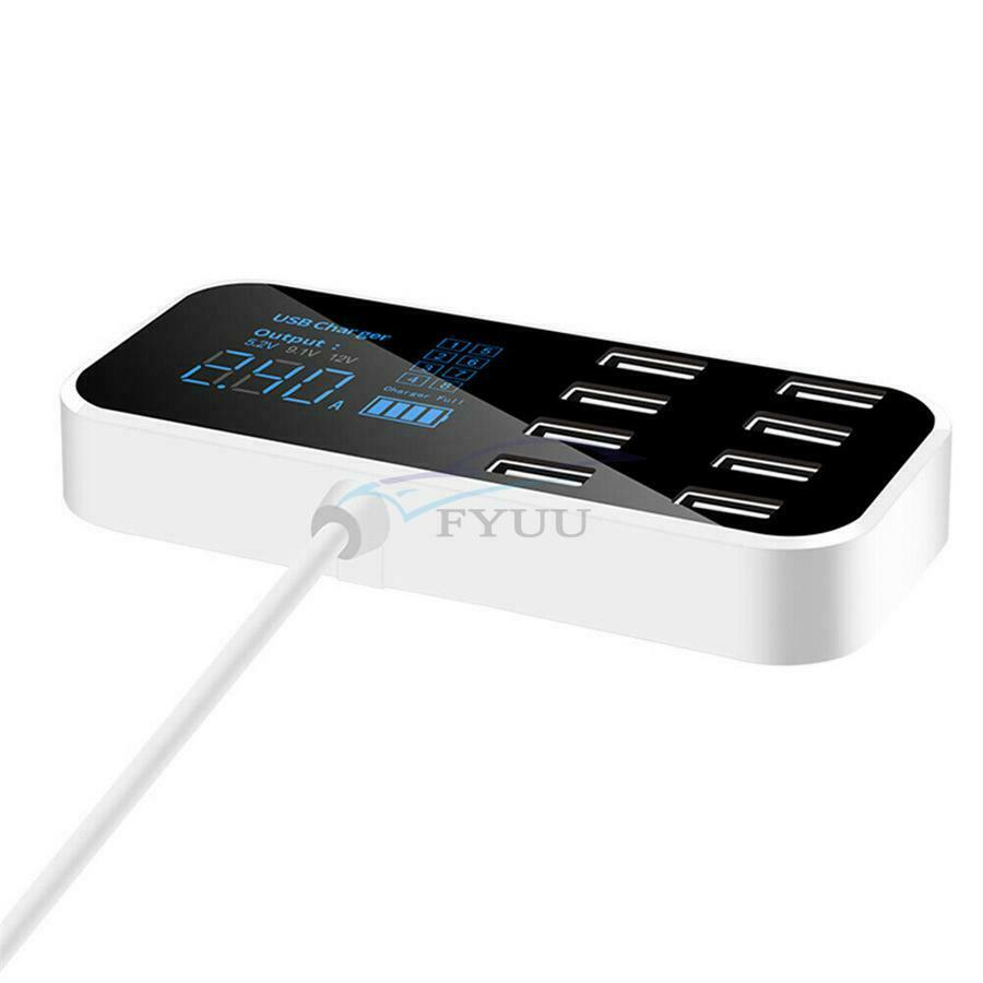 8-port Car Multi-function Charger Cigarette Lighter Hub LCD DisplayUniversal