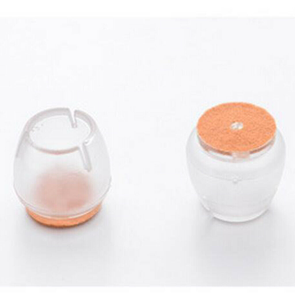30 Pieces For Round 17-21mm Chair Leg Caps  Protectors Clear