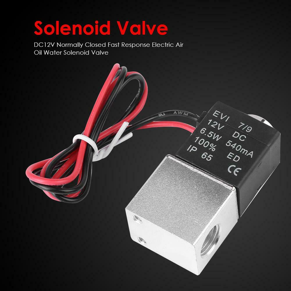 DC12V Normally Closed Fast Response Electric Air Oil Water Solenoid Valve @