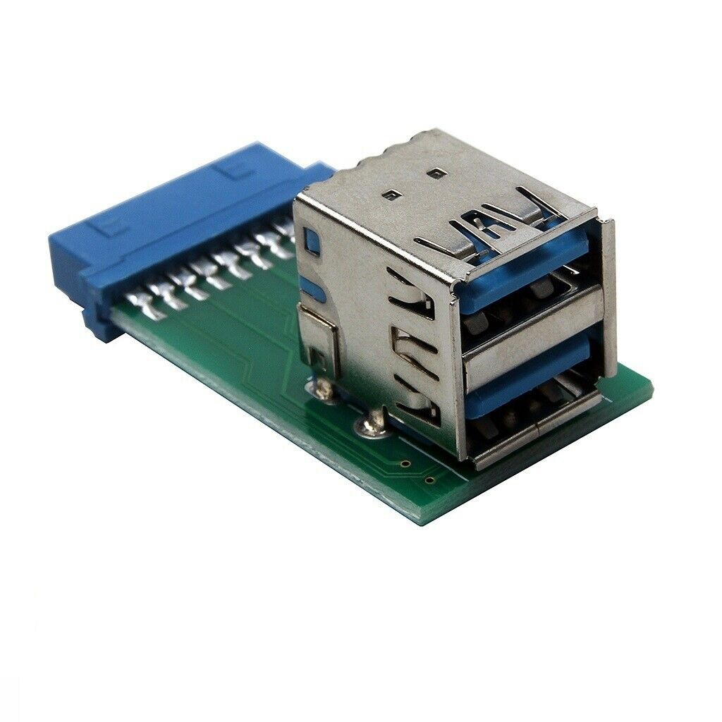 Motherboard 20Pin Header To 2 Ports USB 3.0 Type A Female Port HUB Adapter