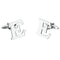 Alphabet Cuff Links Brass Black English Letter Groomsman Cufflinks E