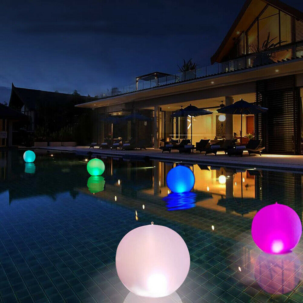 40cm Outdoor Inflatable Beach Ball LED Light Swimming Pool Party Water Game Toys