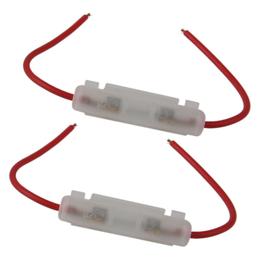 4x 15A Inline Glass Fuse Box Wire Cable for Car, Truck, Motorcycle