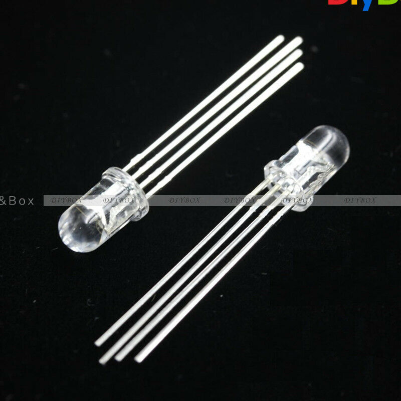 15PCS 5MM F5 RGB LED Common Cathode Super Bright 4PINS Bulb Lamp 3 Colors