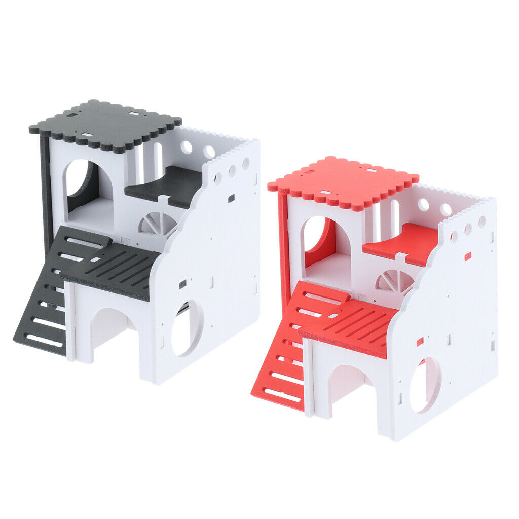 2 x Hamster Playground Dwarf Hamster House Durable Odorless Deluxe Toys, Living