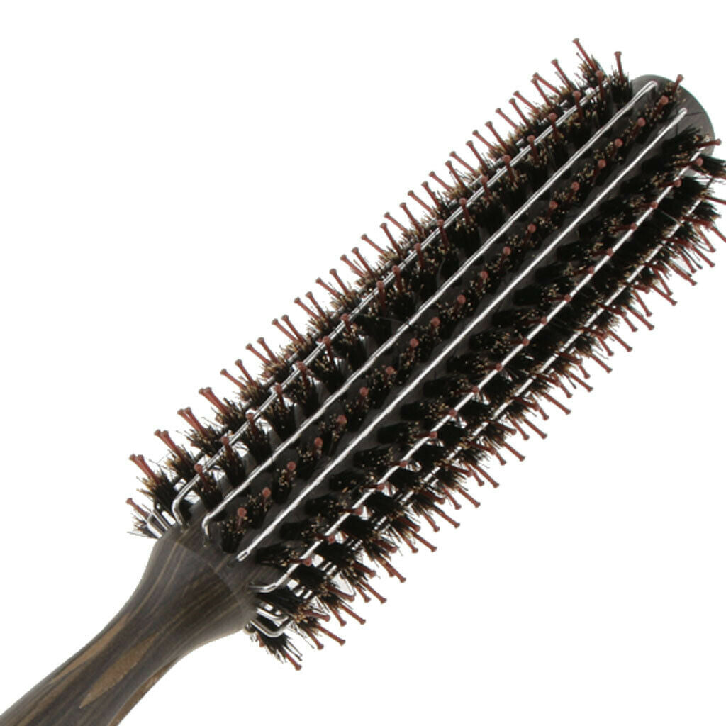 Wooden Handle Hair Brush Round Straightener Detangler Styling Care Brush L