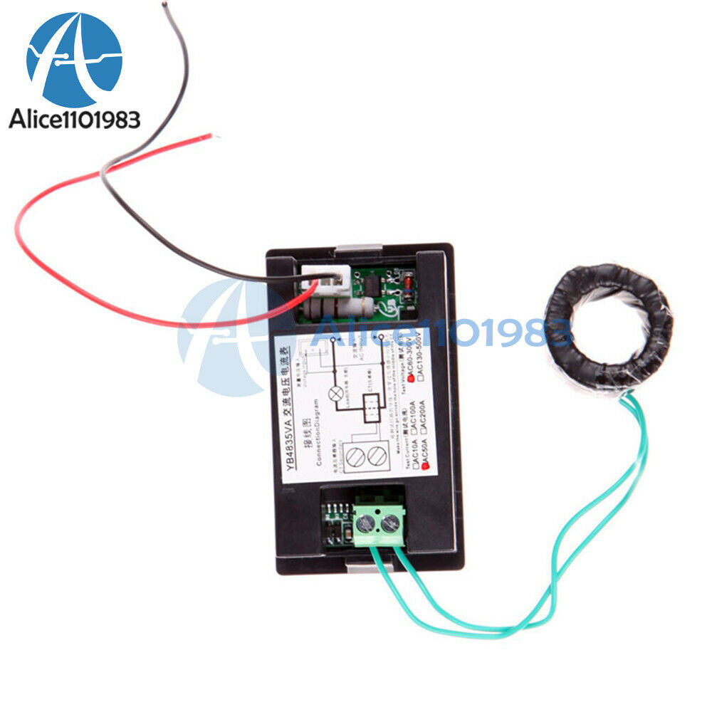 Digital LCD Volt Ampere Amp Meter Voltmeter Dual Panel Guage AC100-300V/200A