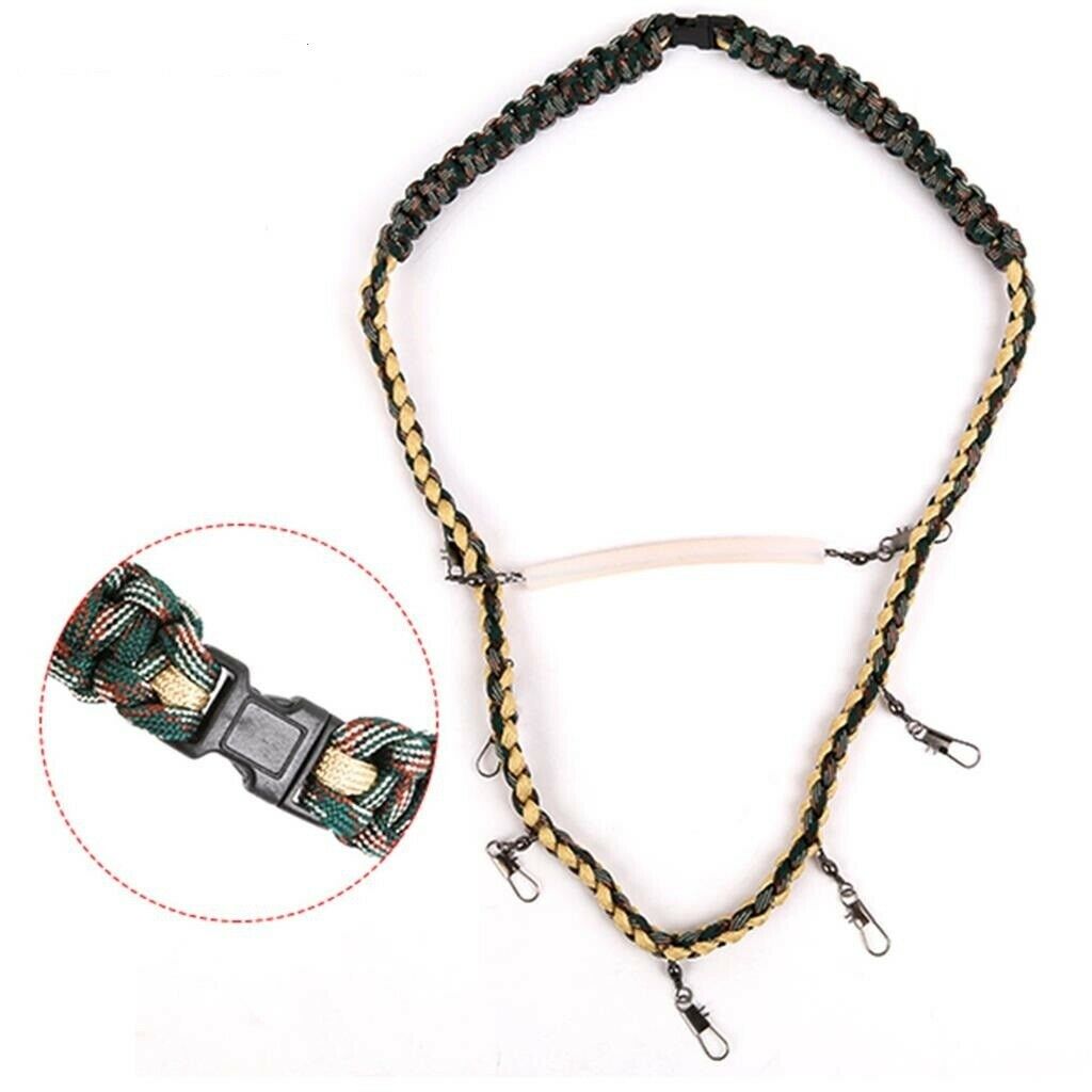 Paracord Fly Fishing Lanyard Neck Strap Cord Fishing Tackle Tools Holder Camo