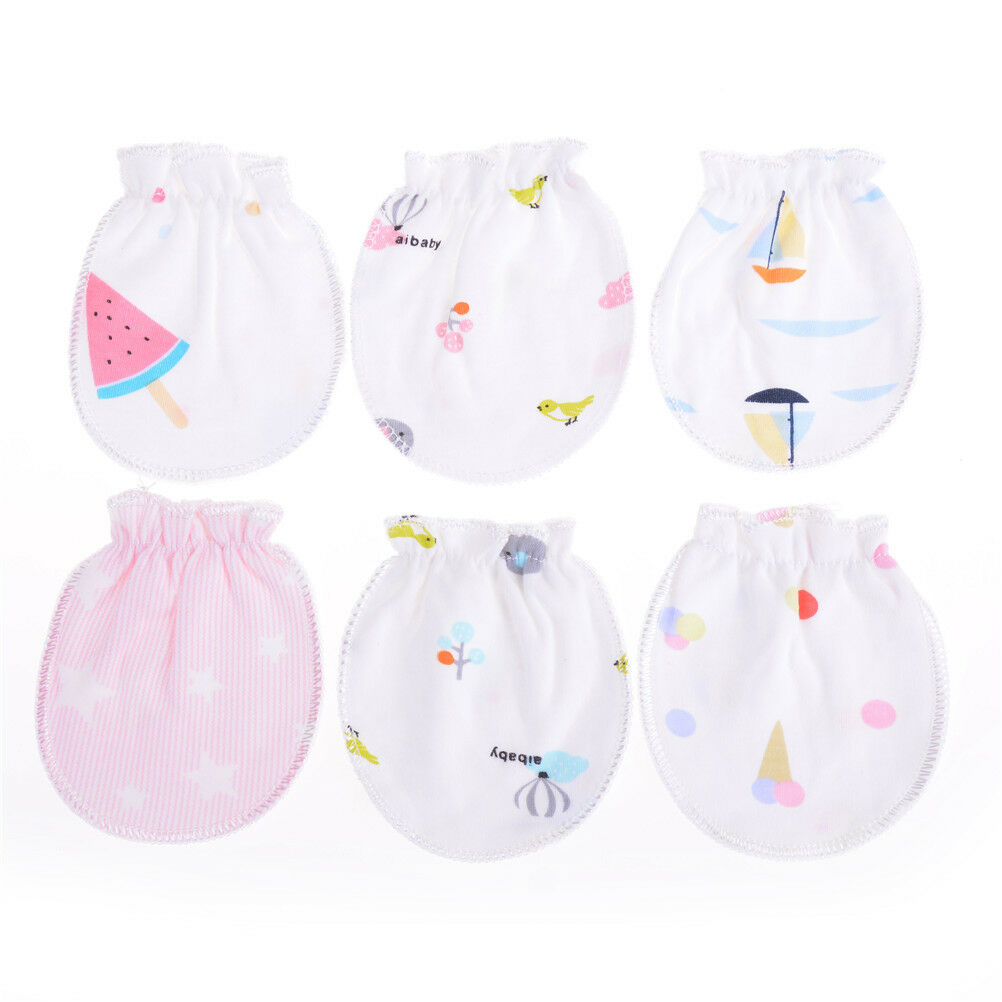 Cute Cotton Newborn Baby Infant Anti  Mittens Gloves Handguard 0-6M NTJCAUBDAU