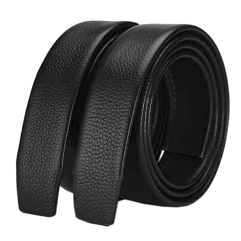 Men's Leather Belt Headless Double-sided Lychee strip Automatic Buckle Waistb Kt