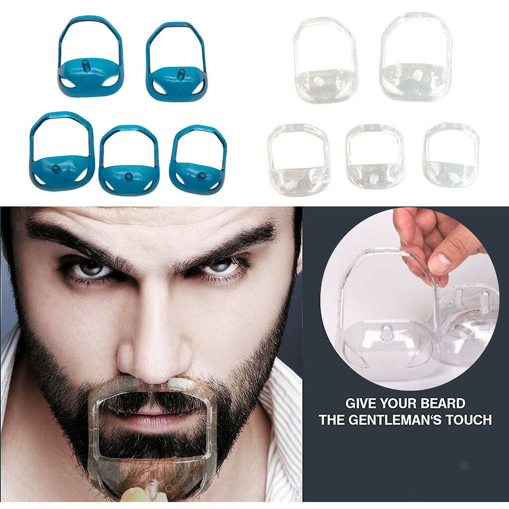 Durable Portable Facial Hair Goatee Shaping Stencil Template Outliner Clear