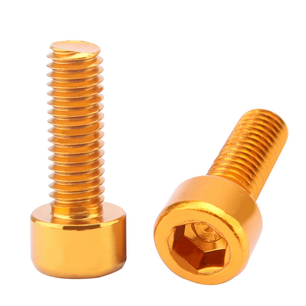 40x Bike Water Bottle Cage Holder Bolts Hex Socket Screws Durable Yellow
