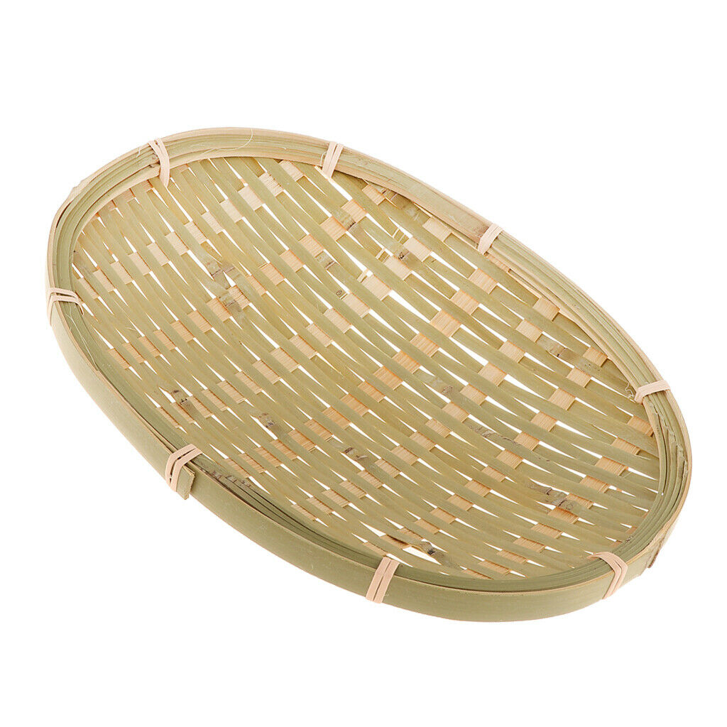 Set of 2 Pieces Bamboo Tray Chinese Traditional Bamboo Serving Plate Platter for