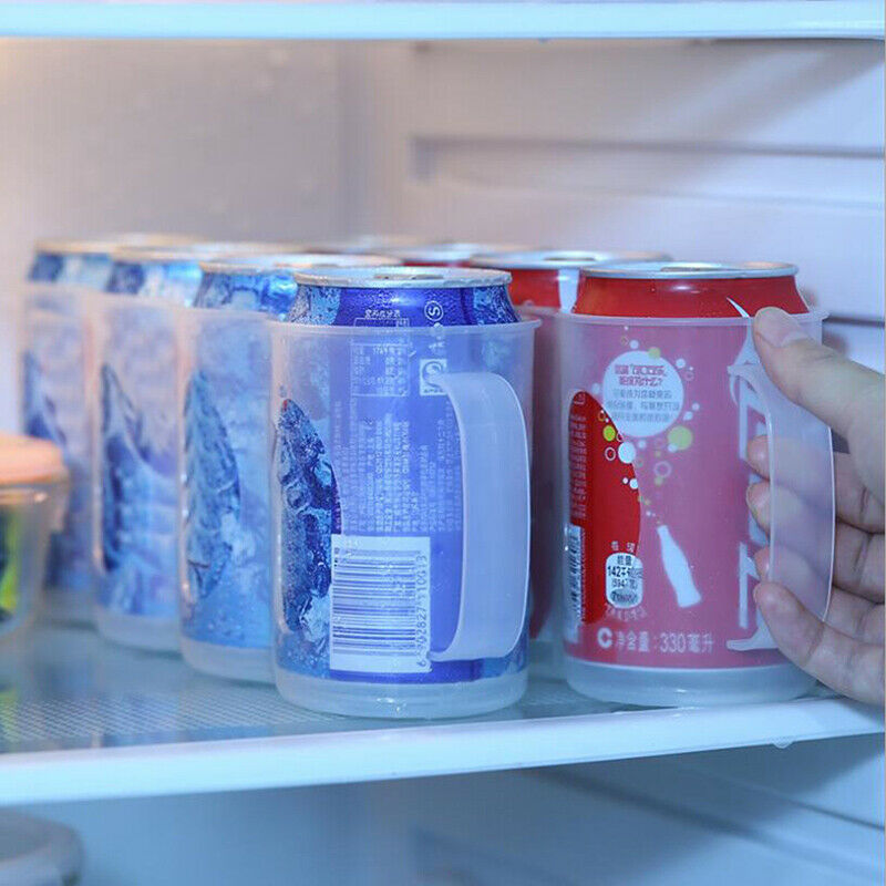 Transparent Drink Bottle Fridge Organizer Case Holder Cans Storage Box Conta*DF