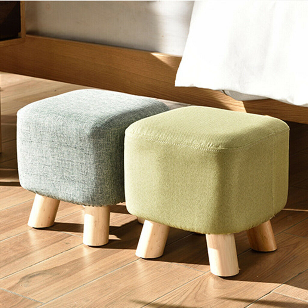 2Pcs Furniture Protective Sleeve - Ottoman Foot Stool Cover, Linen