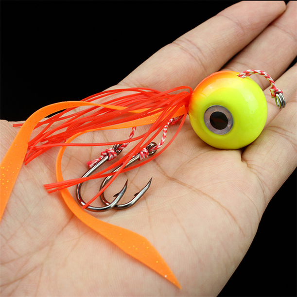 Fishing Jig Head Bait Lead Jigging Lure Silica Gel Skirt Trolling Fishing Tackle