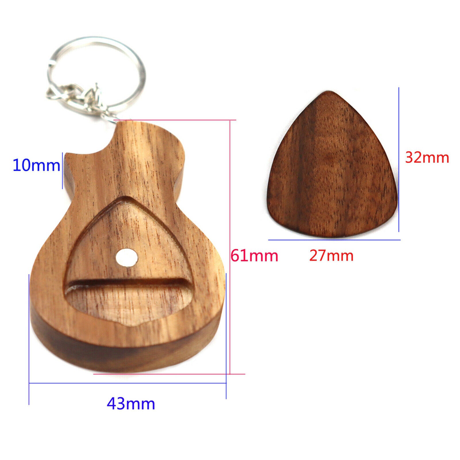 Ukulele Guitar Plectrum Case with 1 Guitar Picks Collection Key Buckle