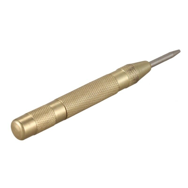 Brass Yellow Automatic Center Punch Sp Loaded Chrome Rivet Screw Auto Mark HolU4