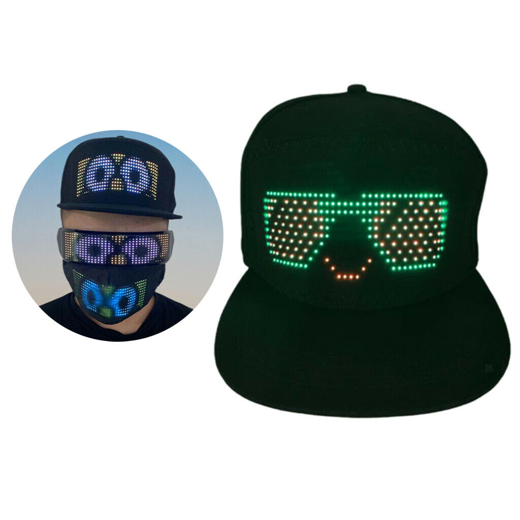 Fashion Glow LED Display   Hat APP Control for   Club Performance